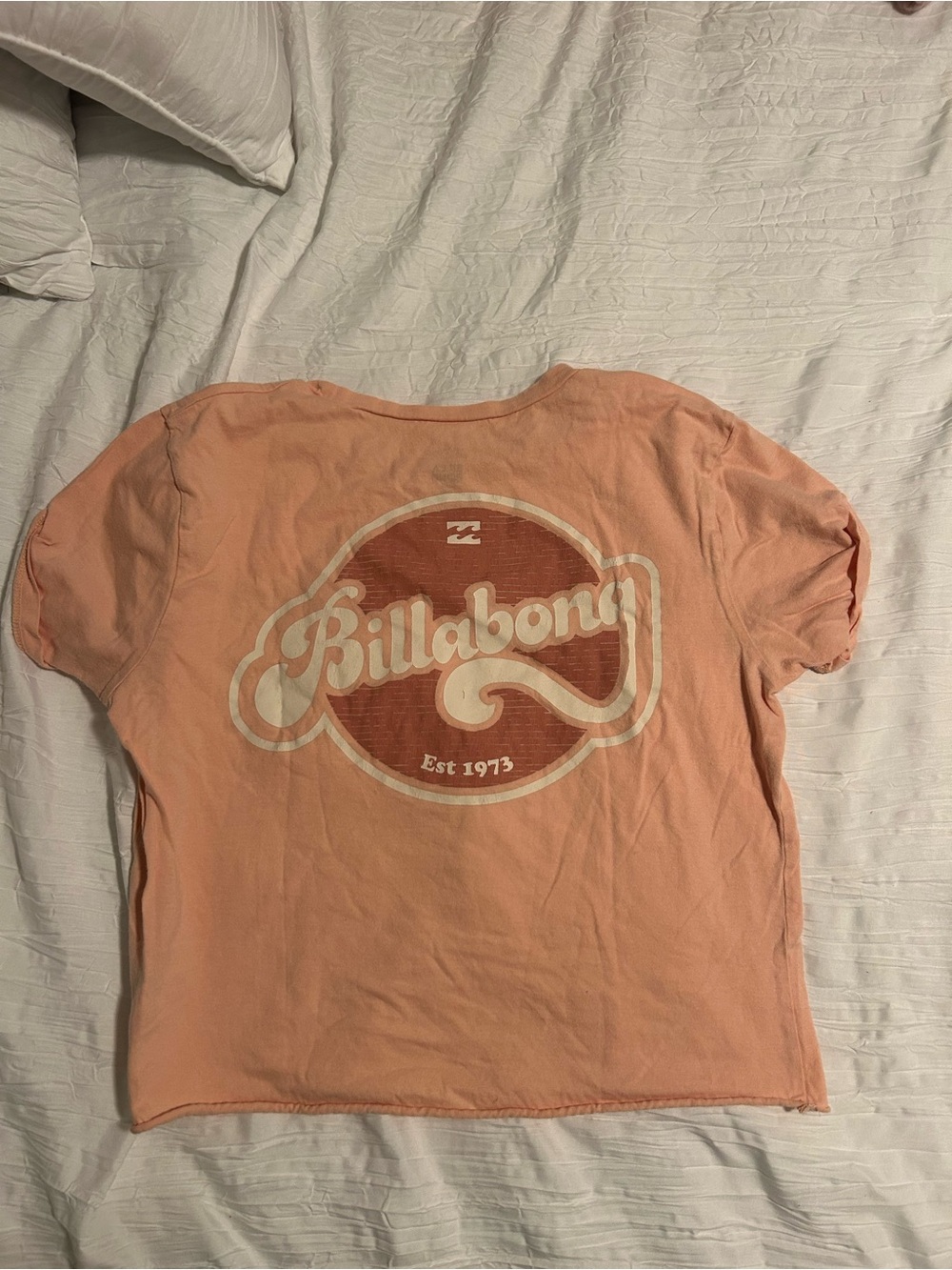 Billabong Peach Crewneck Tee with Cream Logo